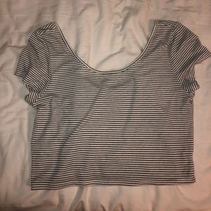 Cropped striped t shirt
